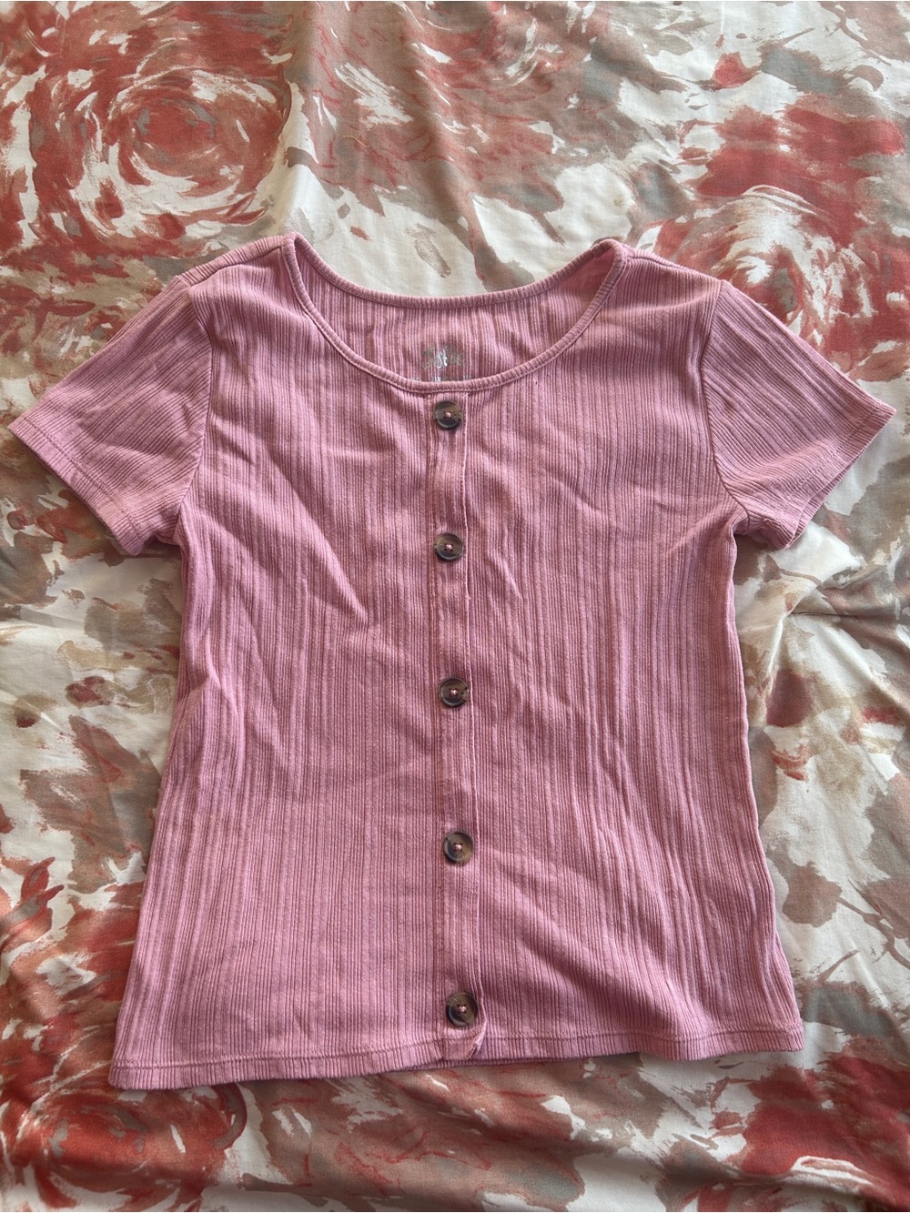Justice Button Front Shirt